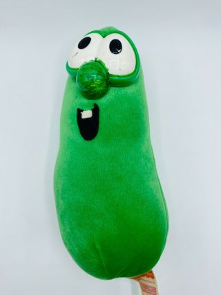 Vintage Veggie - Tales Larry The Cucumber Stuffed Animal Plush Fisher Price 1999