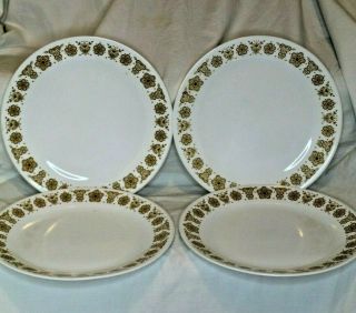 Vintage Corelle By Corning Spring Blossom Crazy Daisy Set Of 4 Dinner Plates