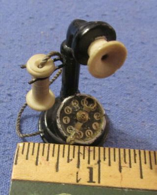 Antique Miniature Cast Metal Telephone Made In Germany 1 7/8 Dollhouse Mini