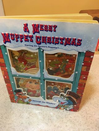 Vintage - A Merry Muppet Christmas " Through The Window " Book,  1993 Jim Henson