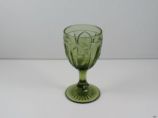 Vintage Fenton Red Cliff Green Grape Goblet Wine Panel Glass
