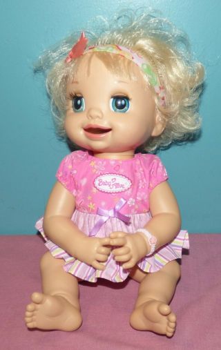 2007 Hasbro Baby Alive Learn To Potty Blonde Hair Blue Eye Doll -