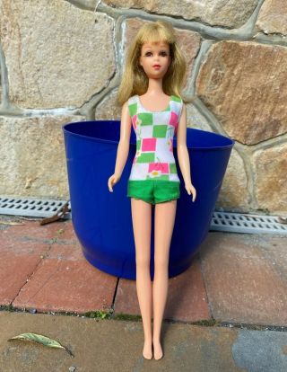 Vintage Mattel Barbie Francie Blonde in Swim Suit with Bendable Legs 2
