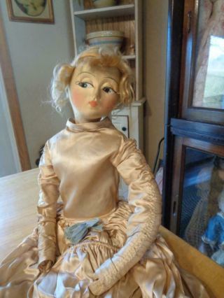 Vintage Cloth Boudoir /bed Doll Etta?? 29 " Needs Makeover Tlc