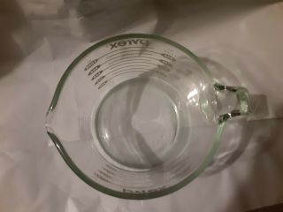 Vintage Pyrex Glass 4 Cup/1 Quart/1 Liter Measuring Cup Open Handle Gray Letters 3