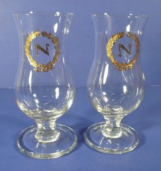 Set Of 2 Vintage Napoleon Brandy Snifters Glasses Tulip Shaped 4 5/8 "