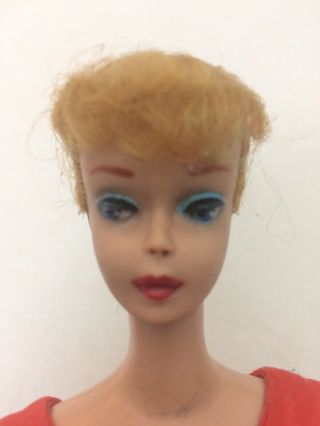 Vintage Barbie 4 Blonde Ponytail 1960’s Blue Eyeliner B4 JAPAN COLLECTOR PAINT 2