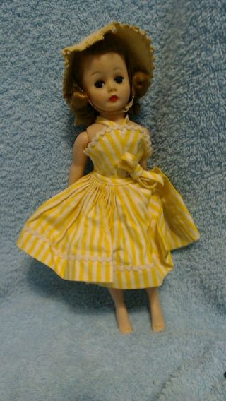 Madame Alexander 10 " Cissette Doll 1958 Cabana Yellow Swimsuit Skirt Hat Tag