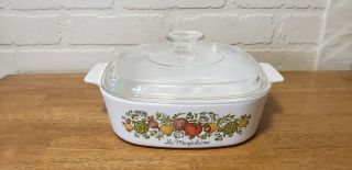 Vintage Corning Ware Spice Of Life Dish A - 2 - B With Lid