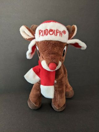 12 " Dan Dee Rudolph The Red Nosed Reindeer Stuffed Animal Plush Scarf & Hat Nose