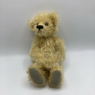 Knickerbocker Teddy Bear Golden Mohair Jointed Bobble Head Clasped Hands Rare 12