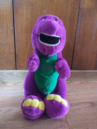 Barney The Purple Dinosaur Singing Plush Sings I Love You Song Lyons 14 "