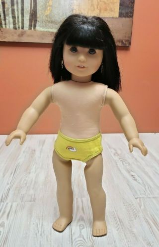 American Girl Doll Retired Ivy Ling.  18 In.  With Underwear And Earrings.