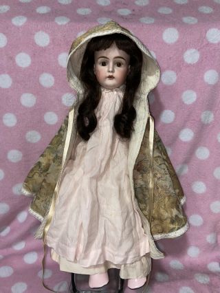 Antique Kestner 148 21” Bisque Head Doll W/kid Leather Body For Repair