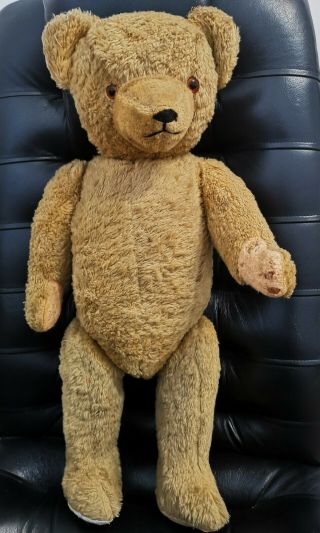 Rare Antique Large Vintage Teddy Bear From The Ussr,  50s 60 Cm Inside Is Straw