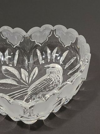 Vintage Hofbauer The Byrds Crystal Heart Shape Bird Candy Trinket Dish NO LID 2
