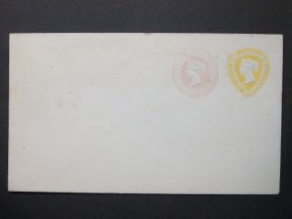 Gb Postal Stationery Sto Qv 11/2d Yellow,  1d Pink Compound Envelope H&b Esc210