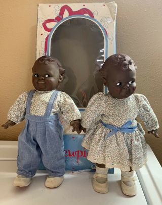 Vintage Rare Jesco Cameo’s Scootles Kewpie Black Doll Twins 1964 11 In.