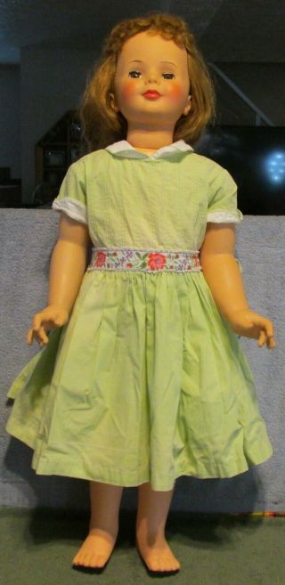 1960 Ideal Patty Playpal 34 " Doll G - 35 Strawberry Blond Curly Bangs