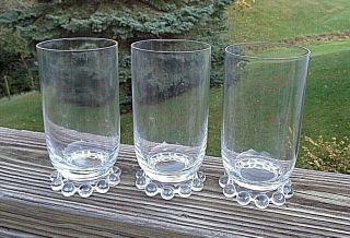 3 Imperial Crystal Candlewick 10 Oz.  Footed Tumblers