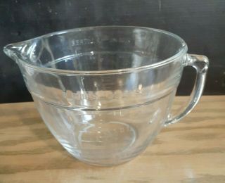 Vtg Anchor Hocking 2 Quart Measuring Cup Clear Glass 8 Cup Batter Bowl 88 Usa
