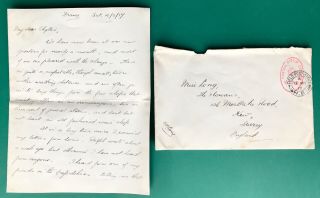 1917 Royal Flying Corps Observer Letter To Sister Postmarks Fpo H8 Censor 1072