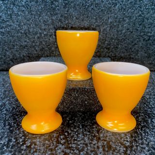 Set Of 3 Vintage Pyrex Egg Cups,  Orange