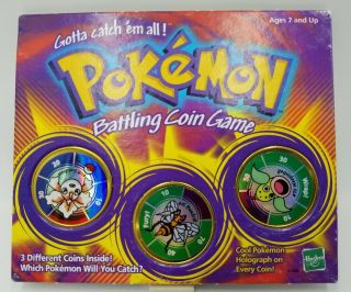 Pokemon Battling Coin Game Hasbro 1999 Includes Goldeen Beedrill And Weepinbell