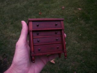 Vintage Artist Made Robert Gray Miniature Chest Of Drawers Dollhouse