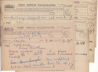 1891 X 5 Bentham Post Office Telegraph Forms - Telegram - Yorkshire