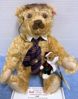 Steiff Danbury Mohair Teddy Roosevelt Bear Ltd.  Ed.  607/2500 For 2005 W Toy
