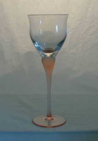 Mikasa Sea Mist Coral Wine Glass Frosted Stem 24253 8 - 3/8 " Bfe1745