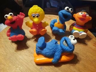 1993 Vintage Weeble Wobble Sesame Street Pals Big Bird Elmo Cookie Monster Ernie