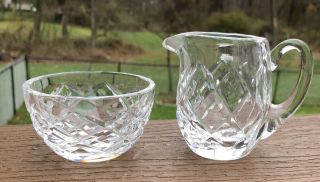 Waterford Crystal Open Sugar Bowl And Creamer Mini