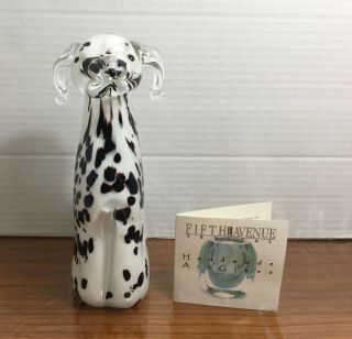 Fifth Avenue Dalmatian Dog Handmade Blown Art Glass Figurine