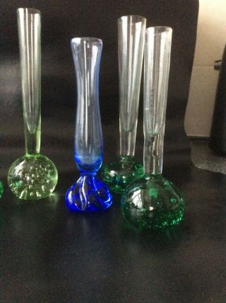 6 x Green Blue Bubble Based Flower Bud Vase’s Paperweight Base 3