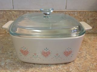 Corning Ware - Forever Yours - A - 1 1/2 - B Casserole Dish W/ Pyrex A7c Cover