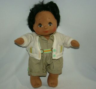 1985 Mattel My Child Boy Doll African American Dark Skin Brown Eyes W/ Outfit