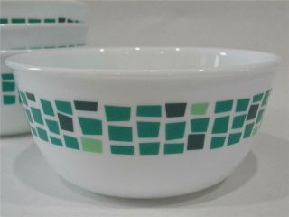 1 Htf Corelle Precious Colors 28 - Oz Soup Bowl 6 1/4 Mosaic Tiles Emerald Green