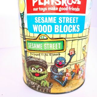 Vintage 1975 Playskool Sesame Street Wooden Blocks Great Cond.