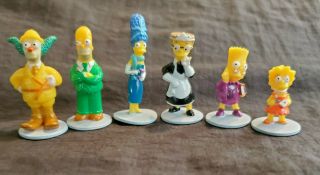 The Simpsons Mini Figurines Set Of 6 Bart Marge Homer Lisa Crusty Cake Toppers
