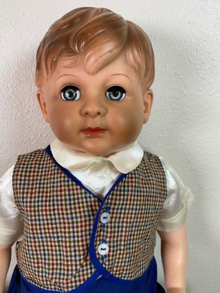 Vintage Stuffed Vinyl Doll,  1950,  27 Inches,  Boy Doll