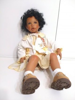 Kelly J Rubert African American Girl Child 26 " Porcelain & Cloth Doll 219/1000