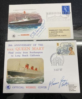 Signed Fdc Launch Of The Cunarder 1967 Clydebank,  Queen Mary Final Cruise