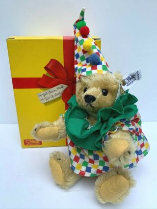 Steiff Clown Teddy Bear 0163/19 White Tag Golden Age Of Circus Box West Germany