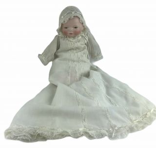 Antique German Bisque Head Doll Bye Lo Baby Grace Putnam 15 " Alice Snyder Dress