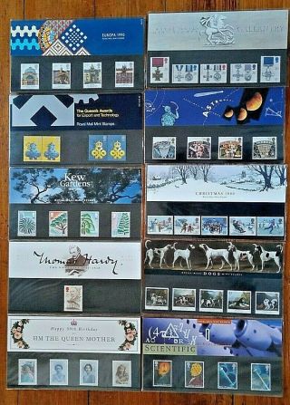 Royal Mail Presentation Packs Stamps X 10 Job Lot Bundle 1990 - 1991