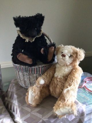 Two Lovely “bears That Are Special “ By Pam Howell Jointed Mohair Bears