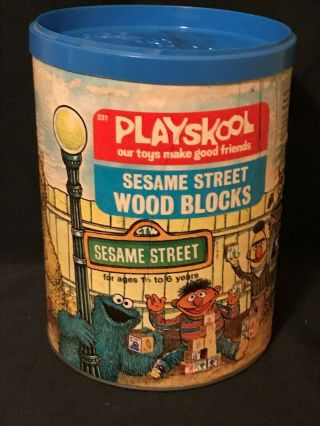 Vintage 1975 Playskool Sesame Street Wooden Blocks