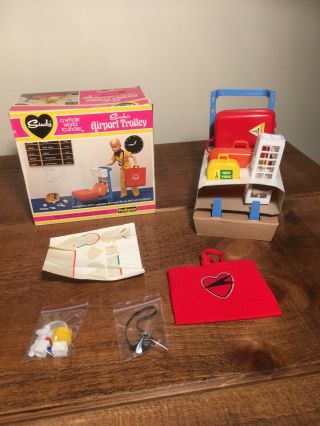 Rare Complete Boxed Vintage Pedigree Sindy Airport Trolley Box 1980 